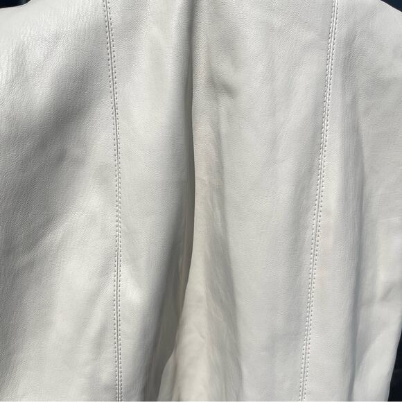 Maeve Cream Faux Leather Square Neck Mini Dress - Picture 8 of 10